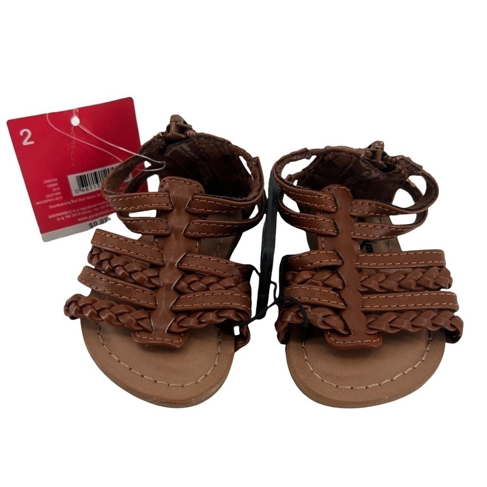 NWT Garanimals Brown Gladiator Summer Sandals Size 2 Toddler